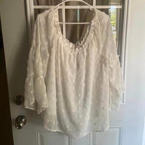 Chic Soul 3XL | Off-Shoulder Dress You Up Top | Ivory